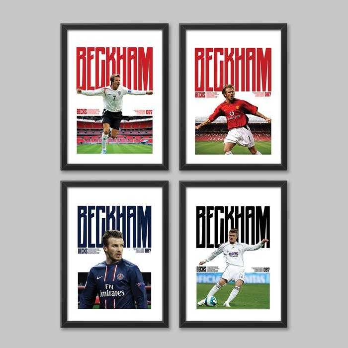 Poster Bola Dinding Frame Bingkai - DB7 David Beckham