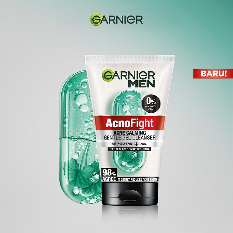 GARNIER MEN ACNO FIGHT [ACNE CALMING GENTLE GEL CLEANSER] 100ML