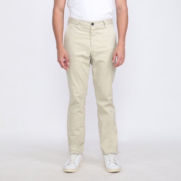 LARUSSO Celana Panjang Pria Chinos Slimfit Stretch - Cream