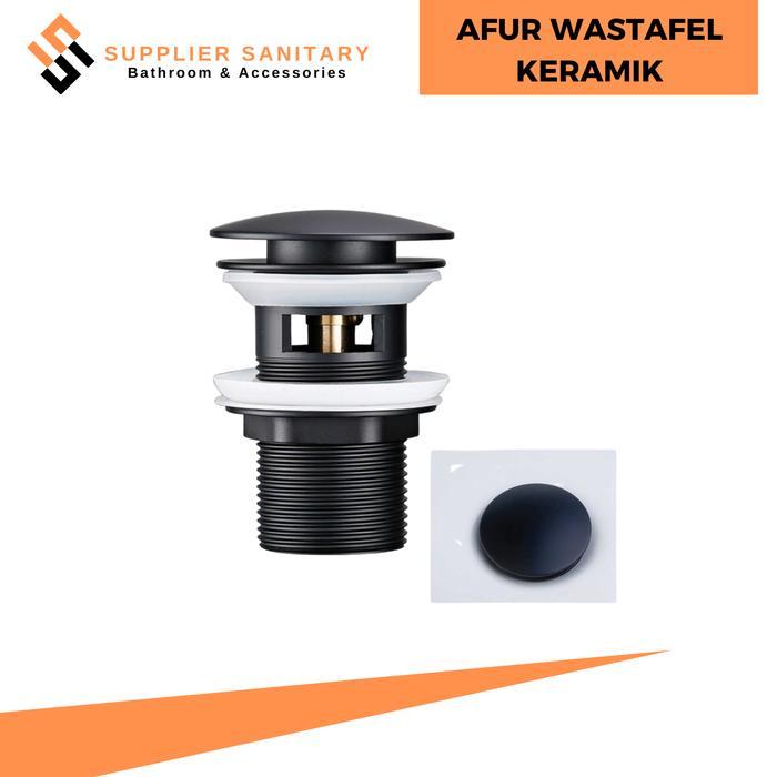AFUR WASTAFEL KERAMIK/AFUR PENCET STENLIES/PEMBUANGAN WASTAFEL - Hitam