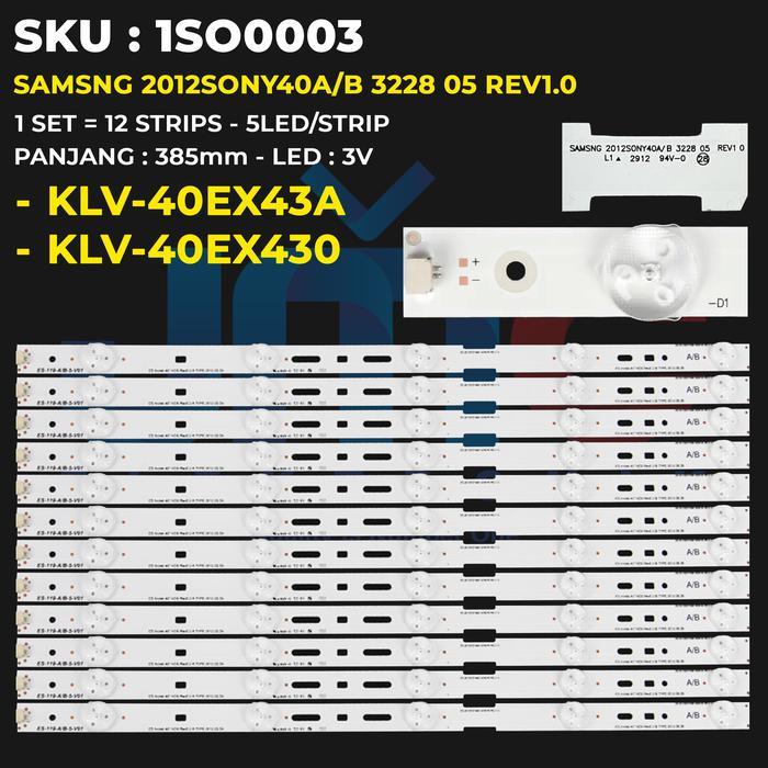 Backlight TV 40 Inch KLV-40EX430 KLV-40EX43A Elmatu JMCPart