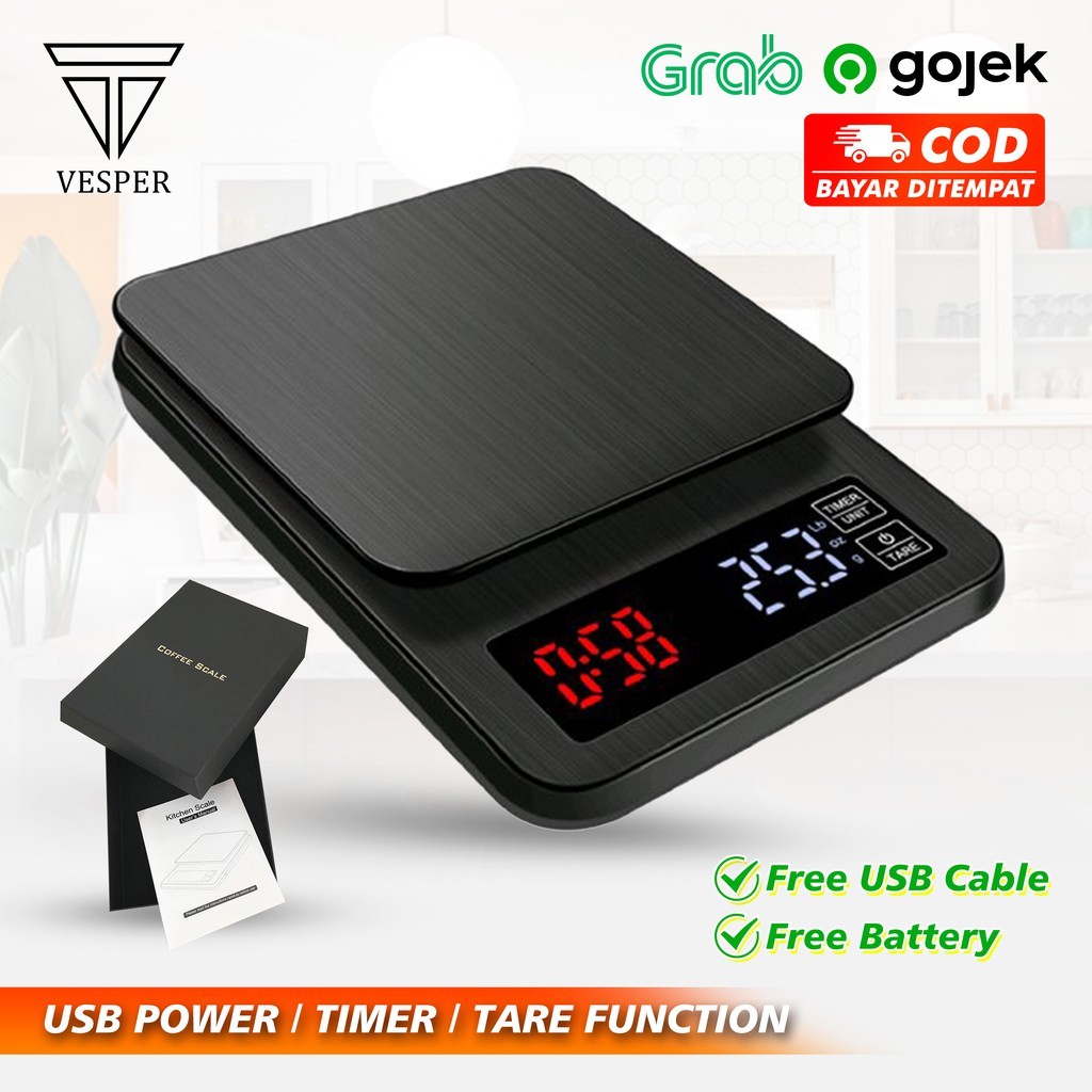 PROMOTimbangan kopi digital 5kg dengan USB / timbangan dapur USB / coffee drip scale / kitchen scale