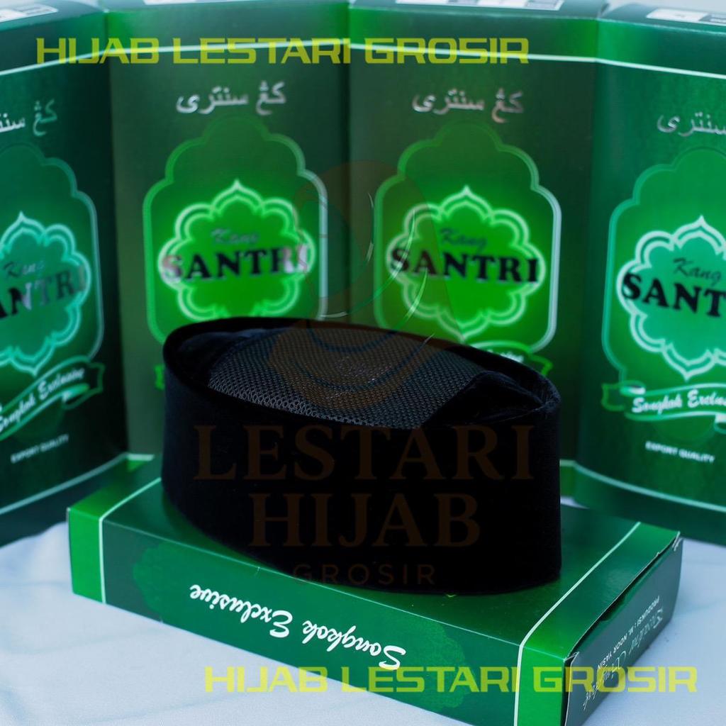 songkok kang santri model ac tengah tinggi 8 9 10 exclusive peci kang santri kopiah hitam