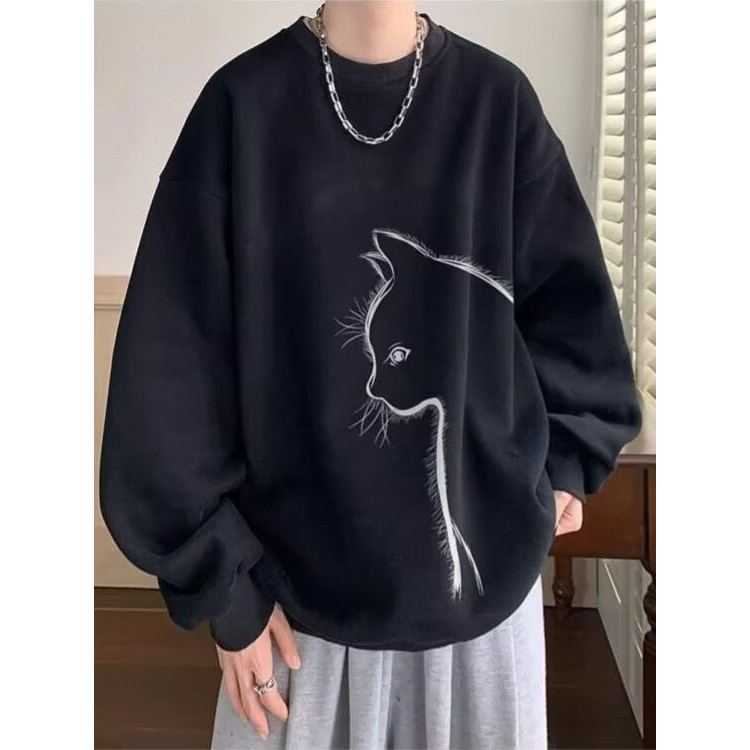 Kaos Dasar Lengan Panjang Tanpa Hood Leher Bulat