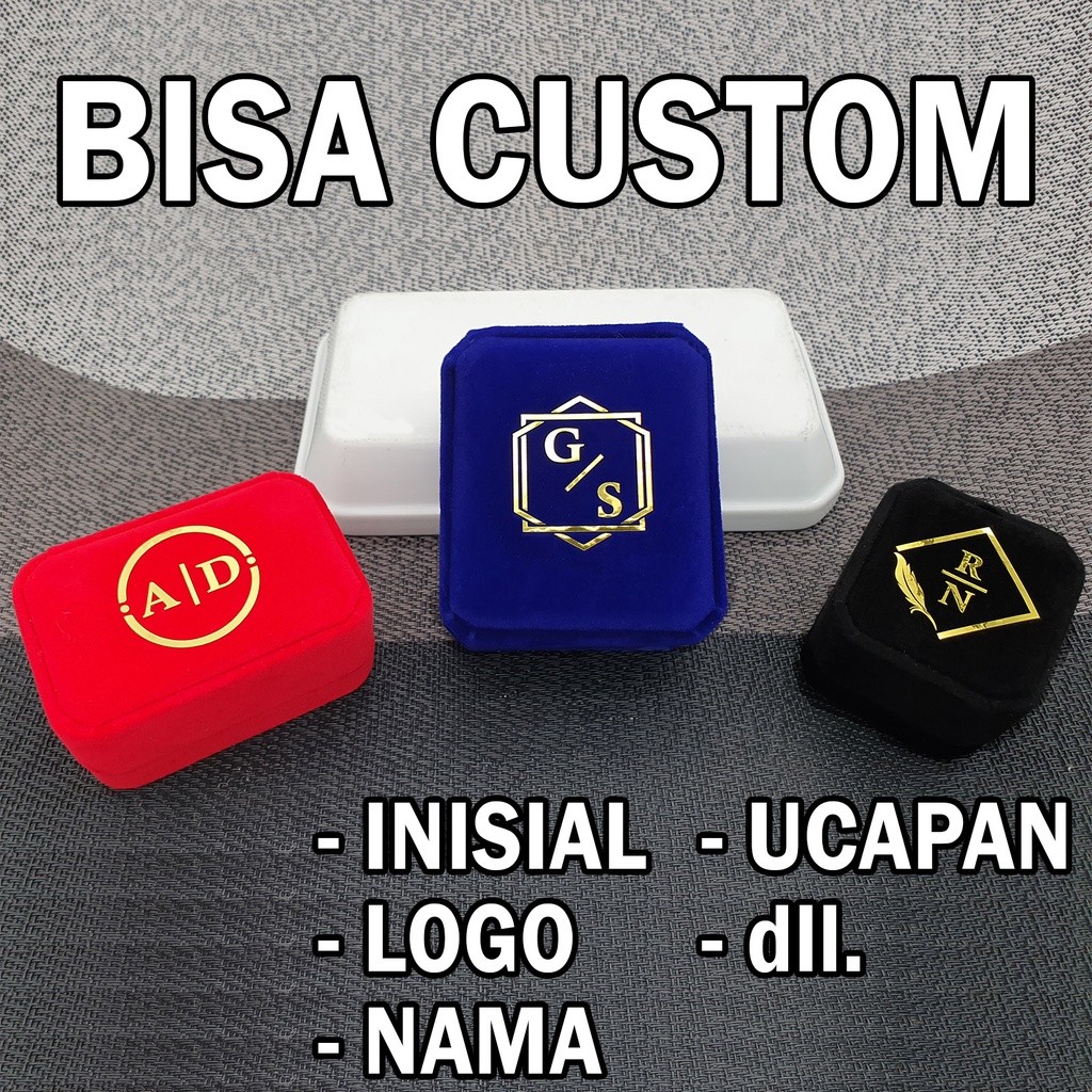 CUSTOM Kotak Cincin KALUNG / RINGBOX / RINGBox Bludru / Velvet / Nikah