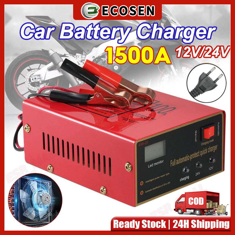 NGGESINGSHOP ECOSEN-Charger Aki Otomatis Smart Intelligent Auto Repair Mobil Pengisi daya 1500A Char