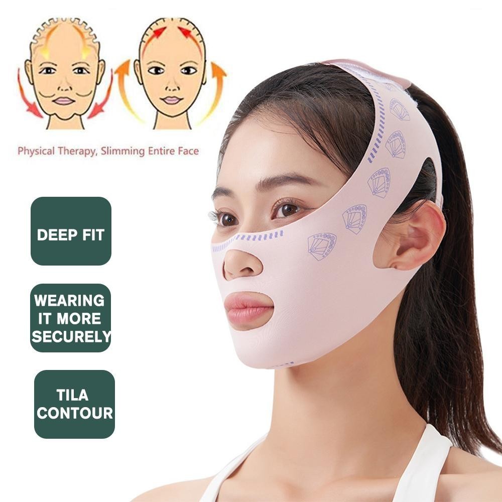 3D V Shape Face Lift Up Belt,Masker Pengangkat Patung Wajah Tidur Pembentuk Wajah Perban Wajah