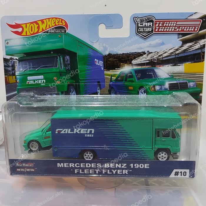 Hotwheels Team Transport Mercedes Benz 190E Fleet Flyer Falken Variant