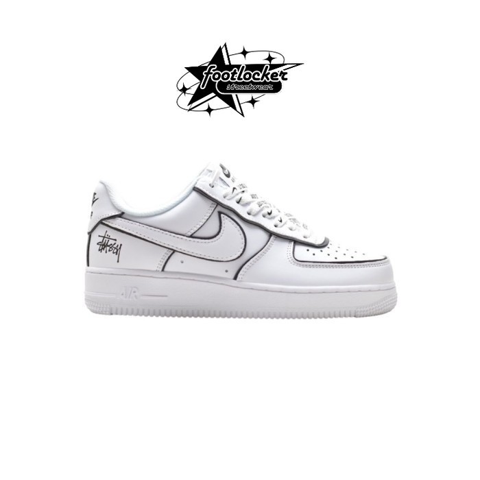 Sneakers Nike Air Force 1 Low Stussy White Grey Reflective  Original   Unisex