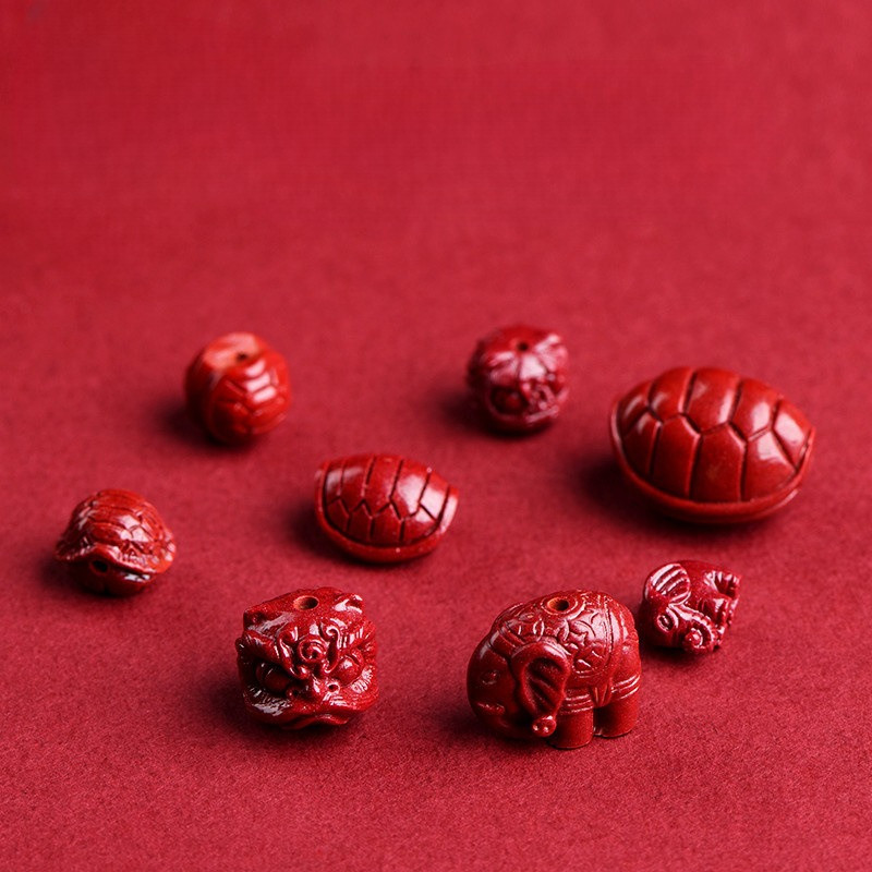 Pasir emas ungu bijih mentah alami, tarian singa bola naga cinnabar Pixiu, gelang gelang dengan mani