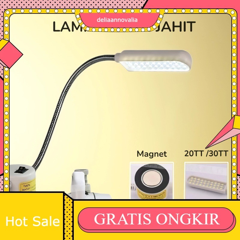 Lampu Mesin Jahit LED 20Titik 30Titik Magnet (PAKAI COLOKAN)