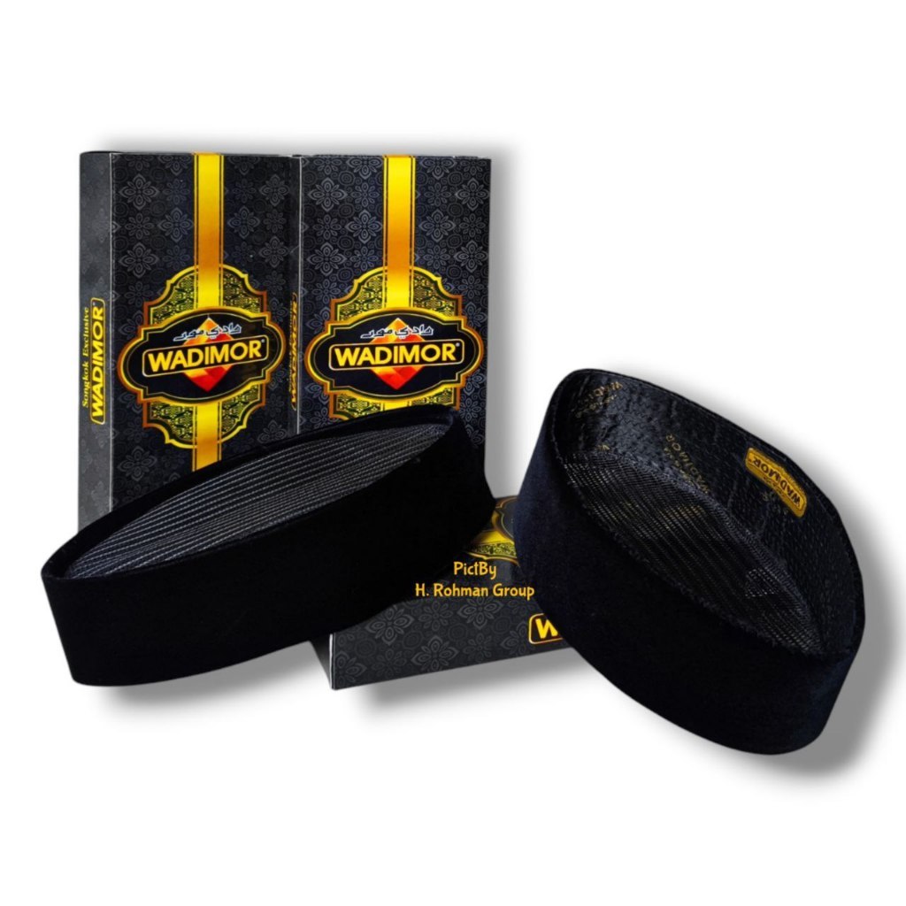 Peci Full AC Wadimor Tinggi 7cm 8cm 9cm 10cm | Peci Wadimor | Songkok Wadimor | Peci Hitam Full AC
