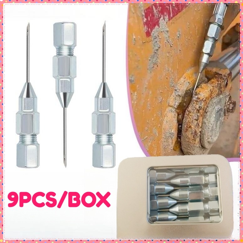 9Pcs Kepala Nepel Pompa Gemuk Kepala Nepel Grease Kepala Grease Gun Aksesori Pistol Grease