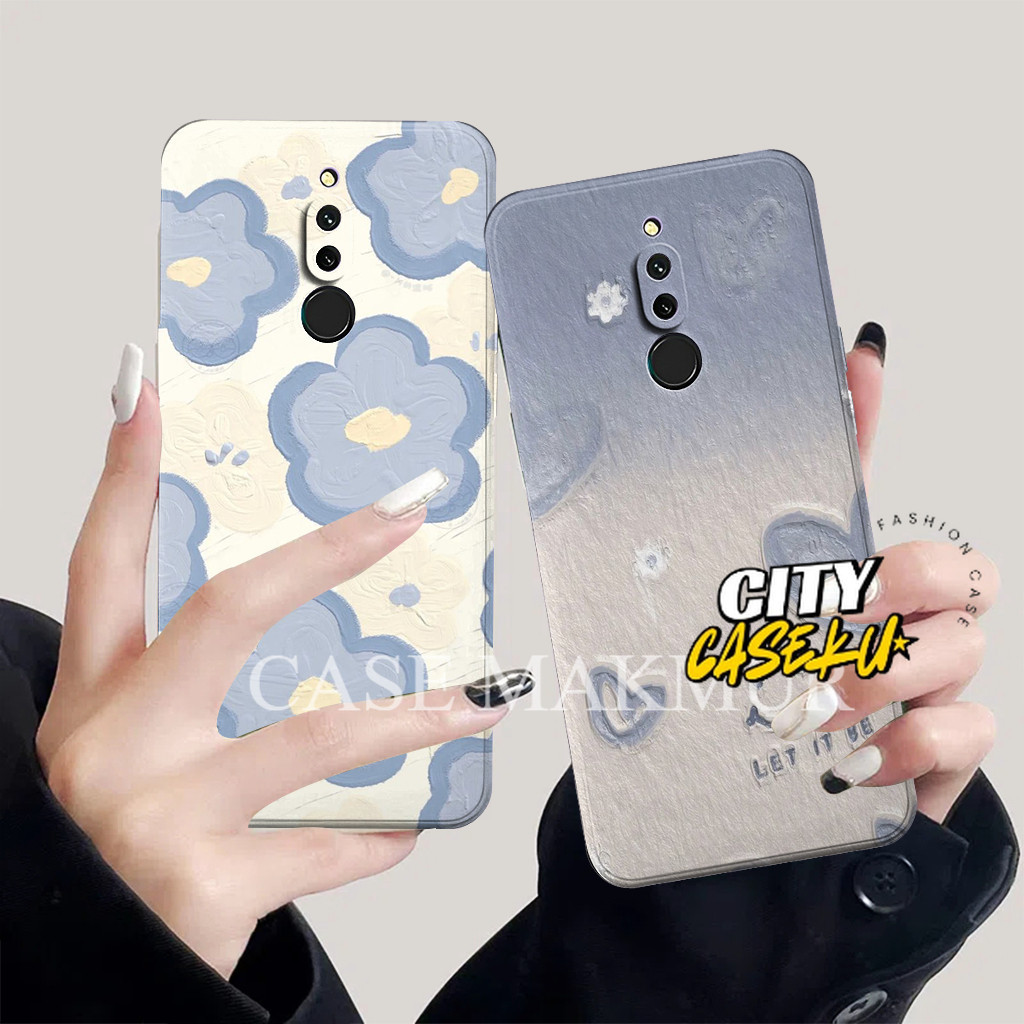 Softcase Redmi 8 / 8a Pro / 5 5+ Plus - Motif Bunga Biru Cute - ProCamera Lentur
