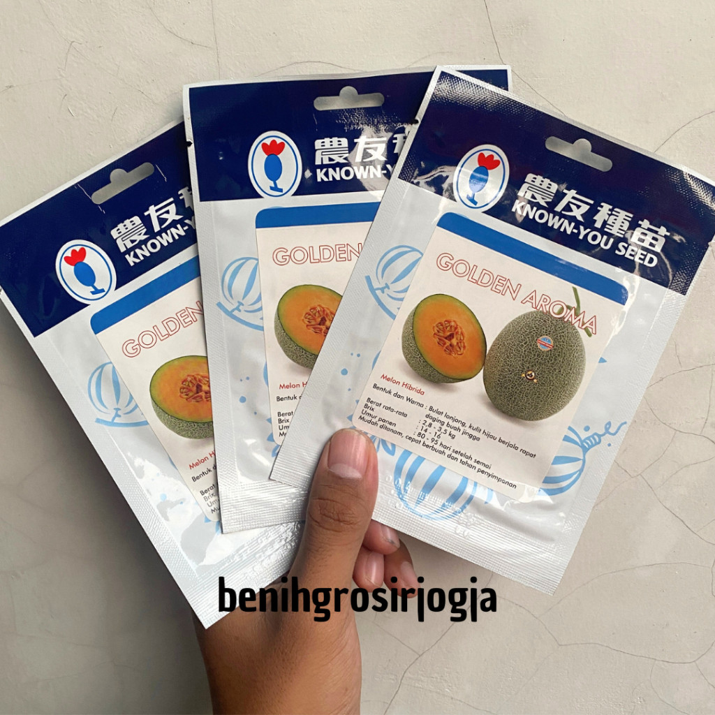 Benih Melon Golden Aroma Oranye Hibrida F1 (1 PACK - 100 SEEDS) - Known You Seed KYS Kemasan Pabrik