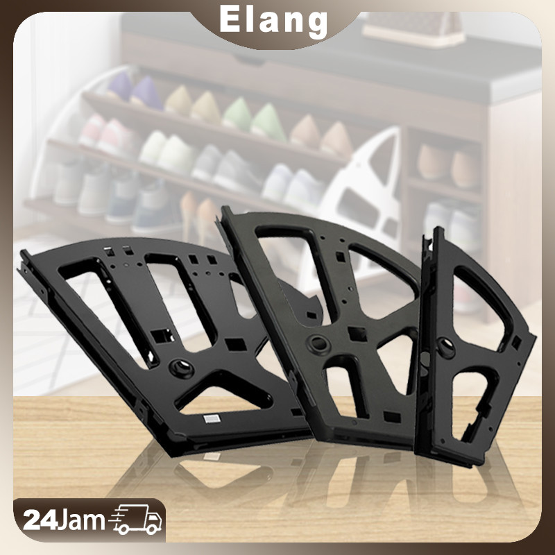 2pcs Rak Sepatu 1/2/3Susun HITAM BESI / Fitting Rak Sepatu Putar/ Engsel Rak Sepatu Kipas/ Bracket F