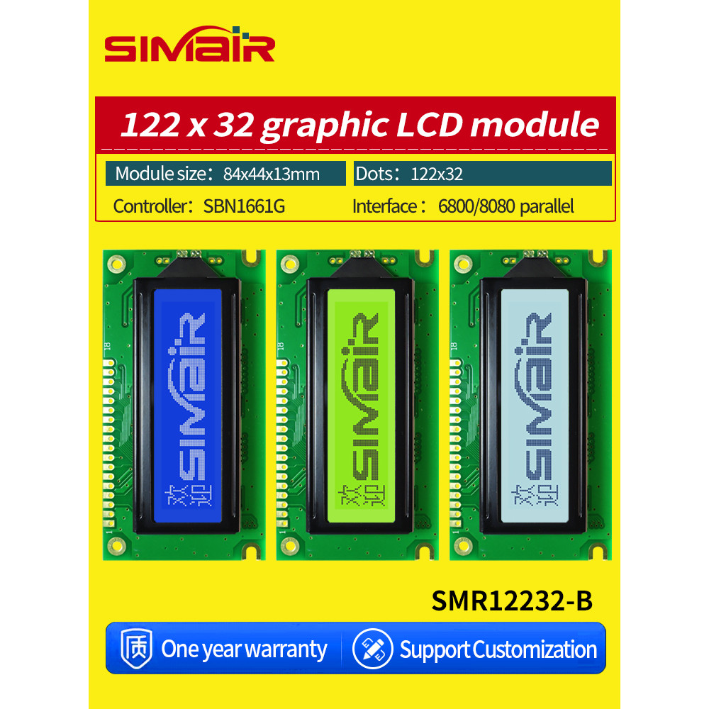 New 18PINs 84x44mm SBN1661G 18PIN 122*32 LCM 12232 LCD say Screen Module 122x32 Graphic Dot Panel LE