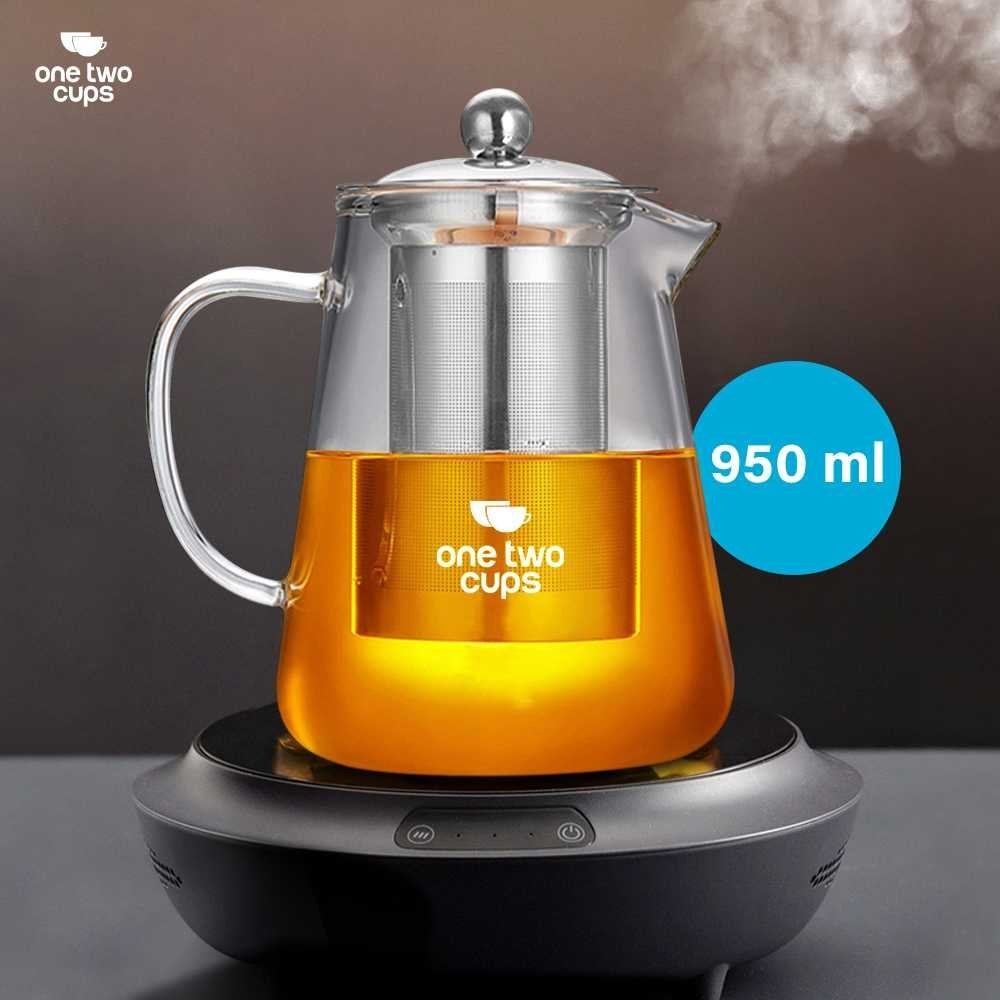 Teko Teh Kaca Saringan Tahan Panas Infuser Teapot Ceret Teh Kaca Tahan Panas Kaca