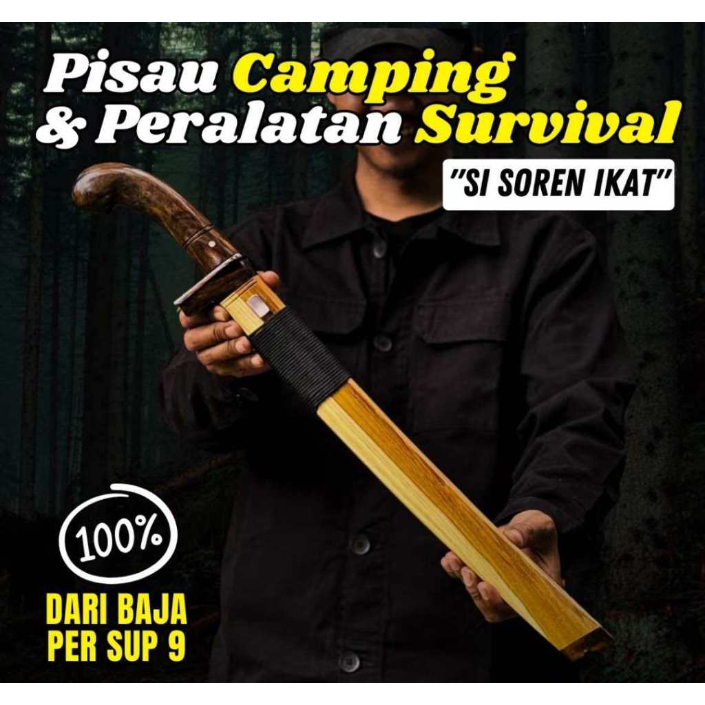 Golok Pamoroan Panjang Bilah 40 Cm | Bahan Asli Baja HSS