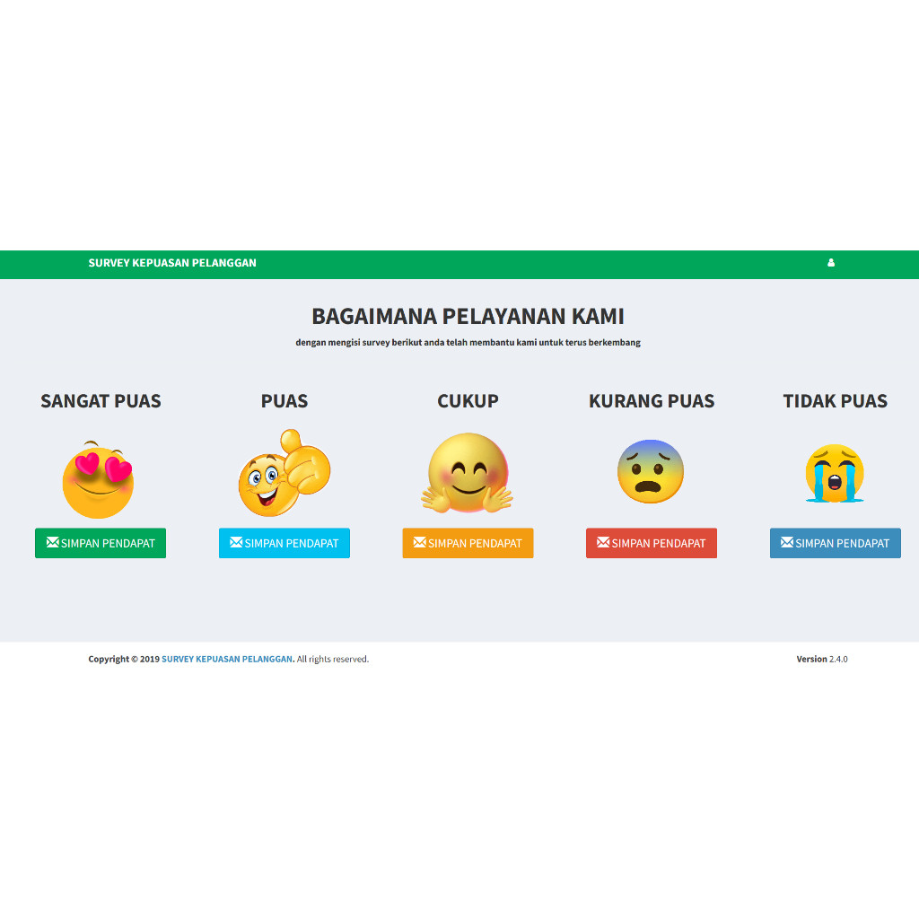Resmi pembuat Versi 2 Aplikasi Survey Kepuasan Pelanggan