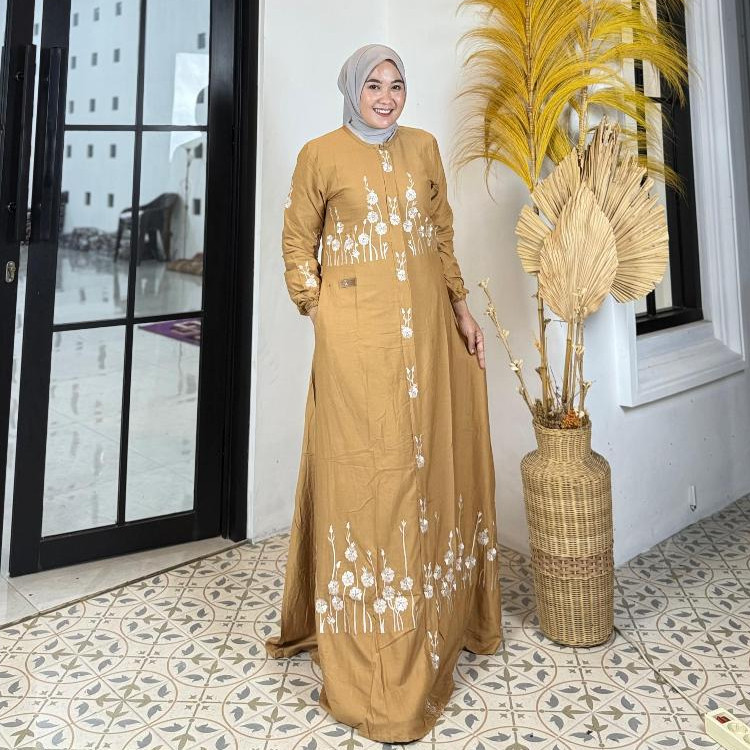 Gamis Amanda Malika Bordir Rayon Twill Premium