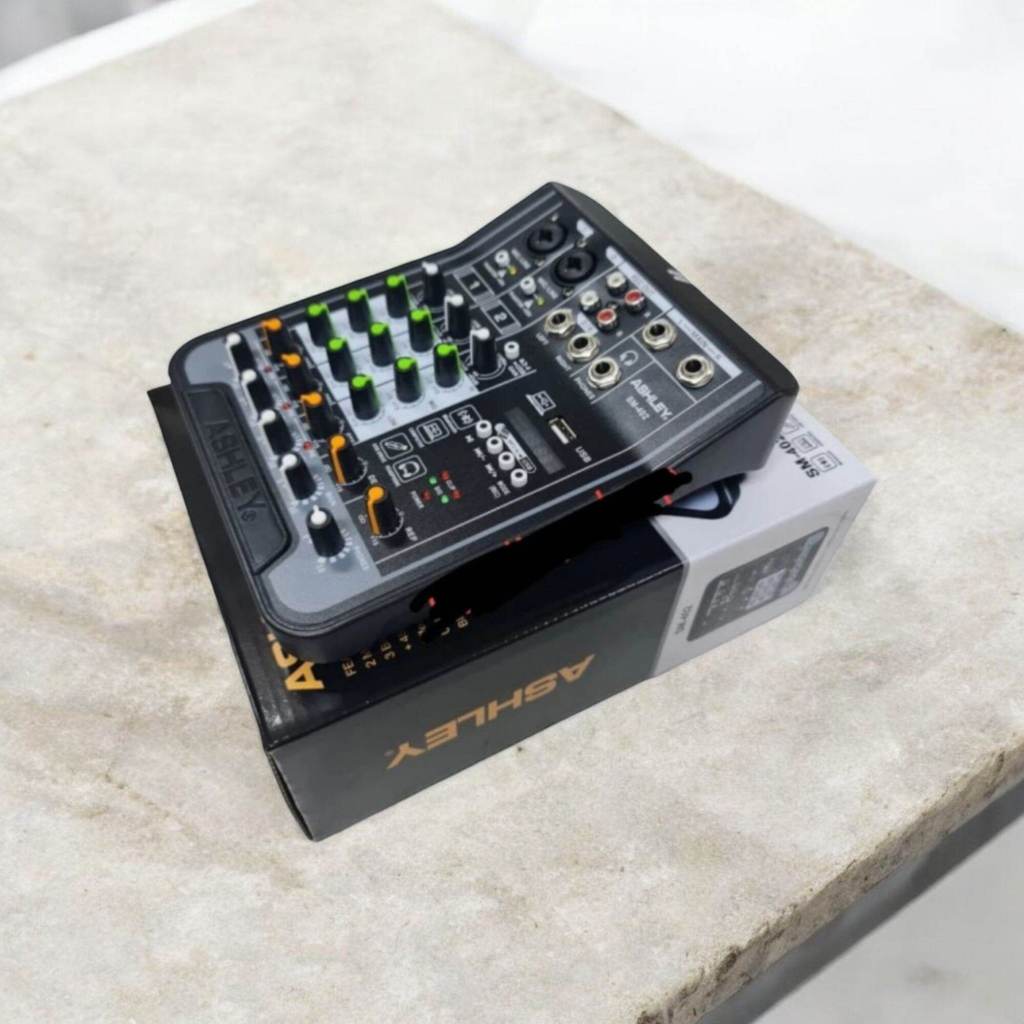 Mixer Audio ASHLEY SM 402 4 Channel USB Bluetooth ORIGINAL Ashley SM-402 Mixer Audio Mini Ori ASHLEY