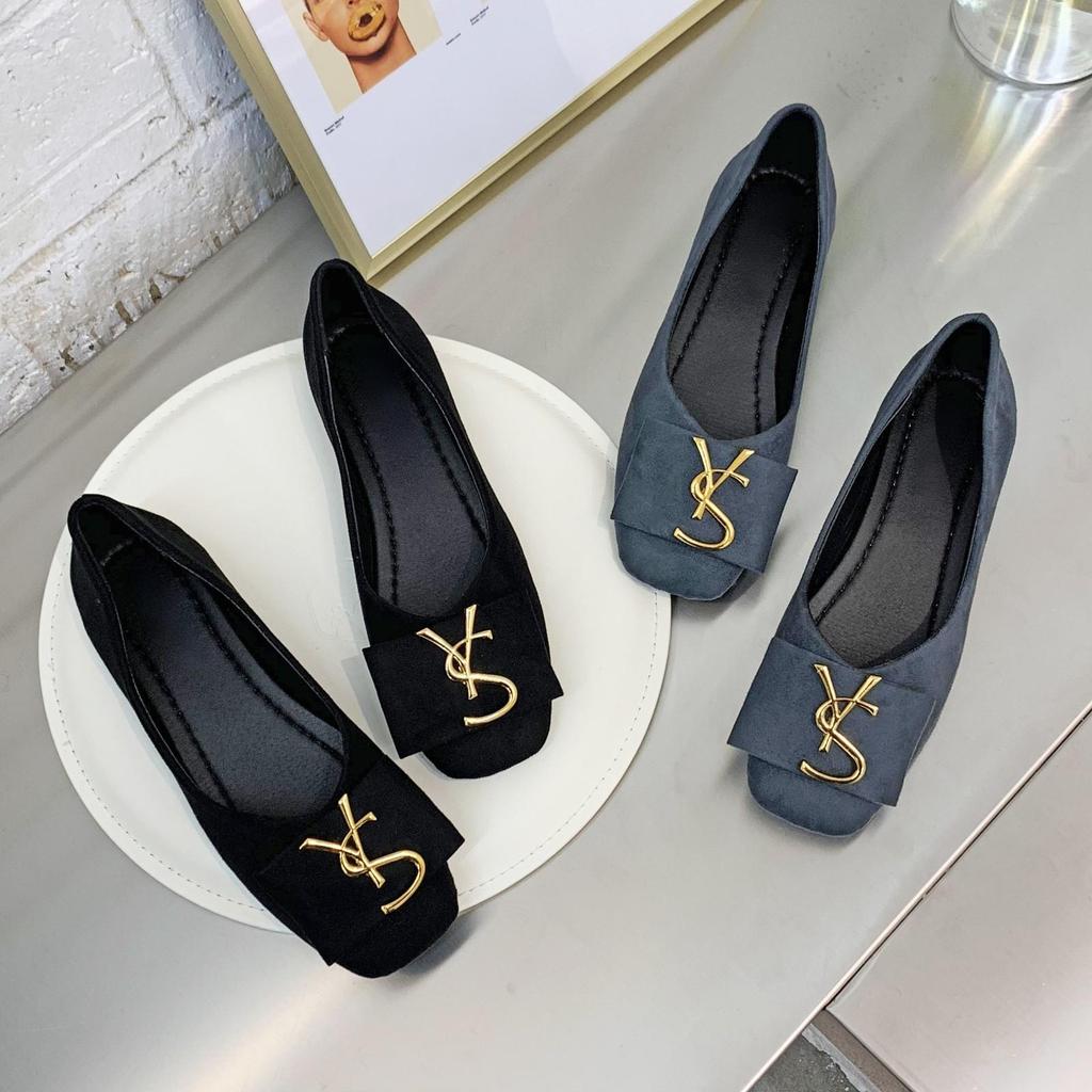 Sepatu Flat Shoes Wanita Hitam Slip On Premium Korean Style Kekinian Sepatu Wanita Terbaru Original 