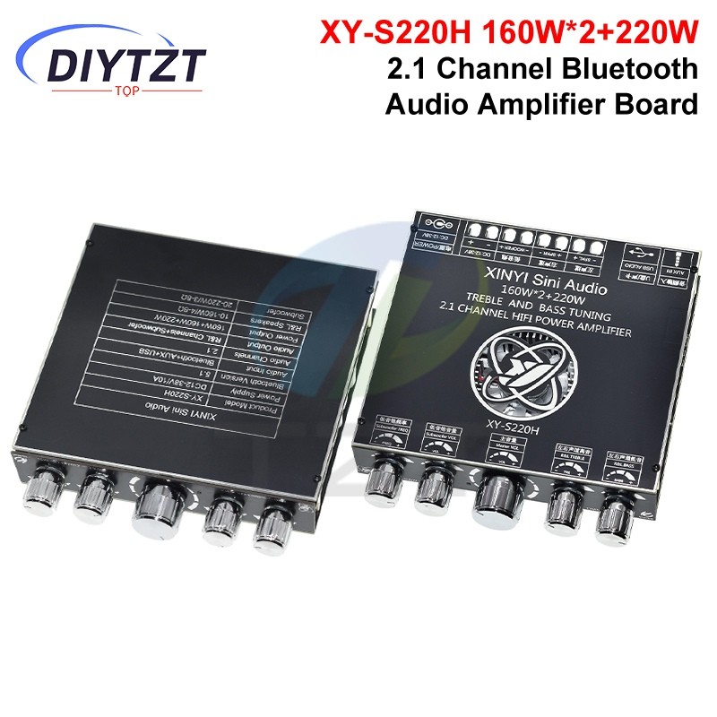 160W*2+220W TDA7498 Bluetooth Subwoofer Power Amplifier Board 2.1 annel Hifi Class D Auo Power Ampli