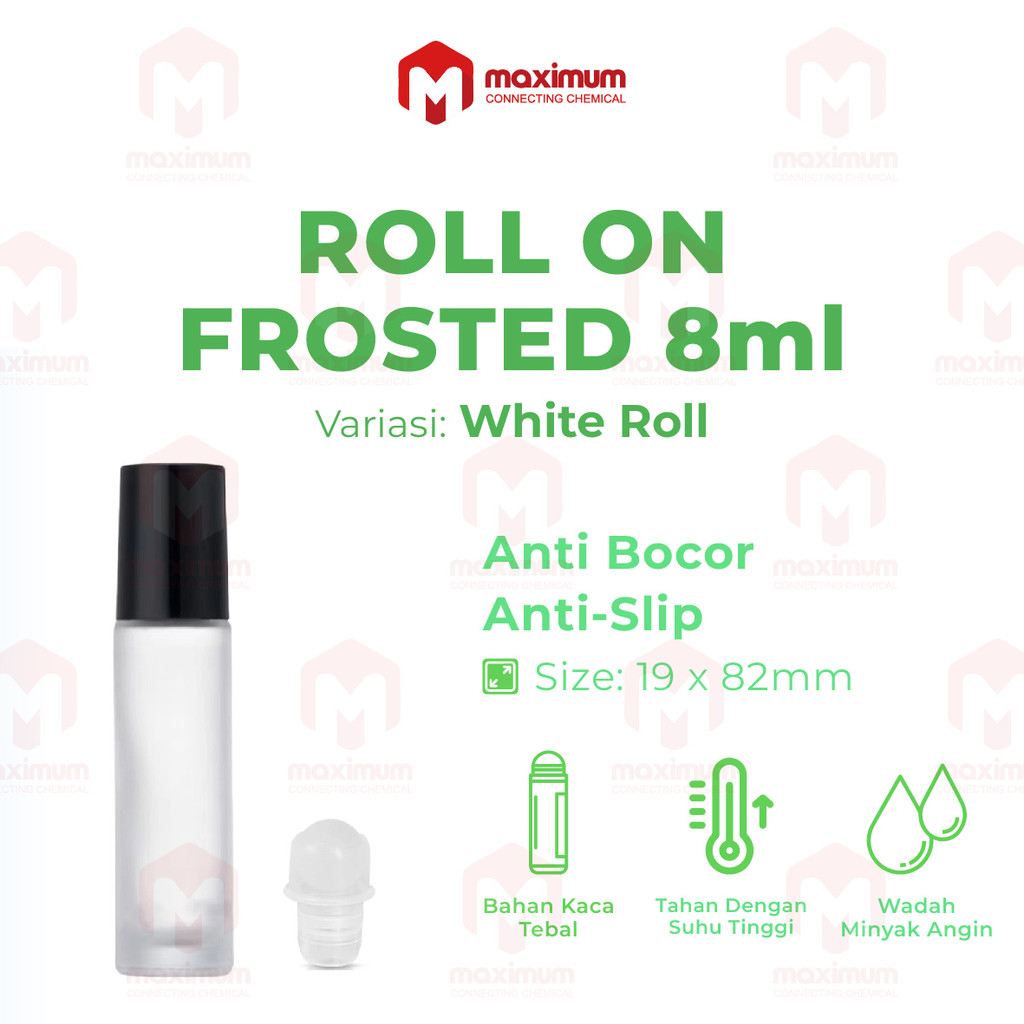 BOTOL KACA ROLL ON FROSTED 8ML / BOTOL ROLL ON 8ML / BOTOL ROLL ON 10ML BURAM