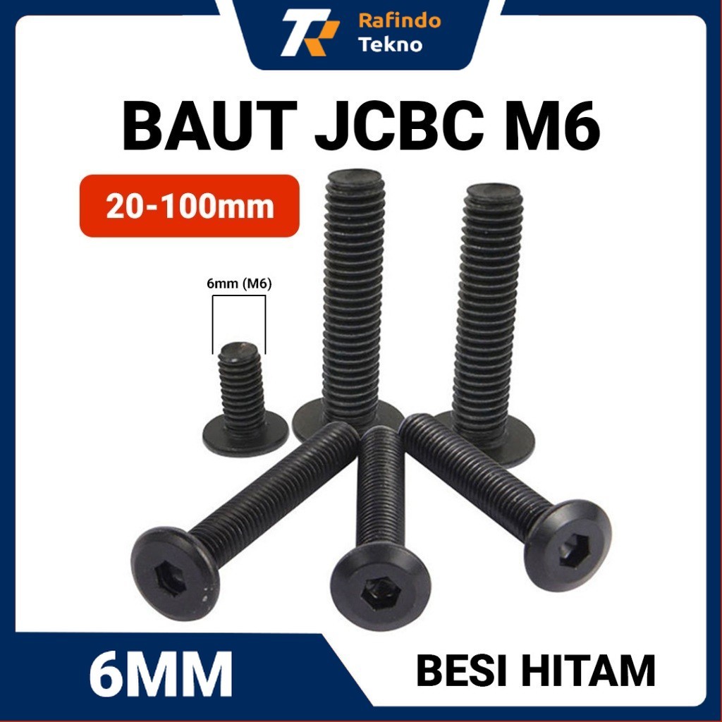 Baut JCBC M6 Hitam | Baut Box Speaker | Baut Knockdown Furniture