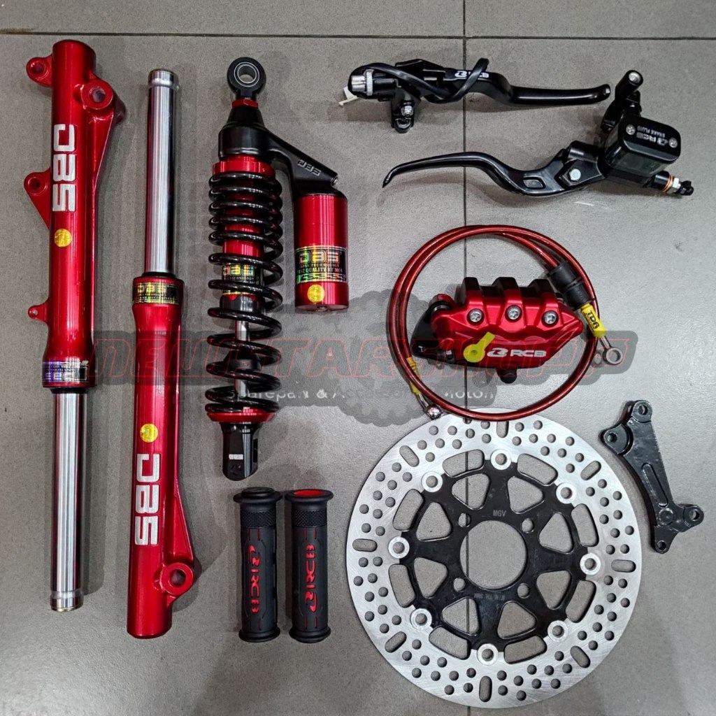 PNP Paket Full set master rem rcb e3 12.7mm kanan kiri + kaliper 2 piston + selang 90cm + handgrip +