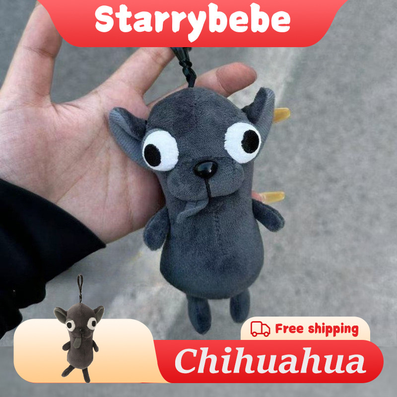 Gantungan Kunci Chihuahua Jahat / Gantungan Kunci Anak Anjing Lucu Boneka Chihuahua Yang Lucu