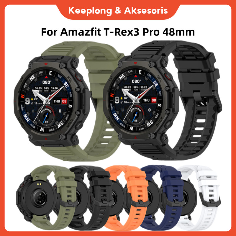 STRAP TALI JAM Amazfit T-Rex3 Pro 48MM Silicone Strap Original Tali Pengganti T-Rex3 Pro 48mm Smartw