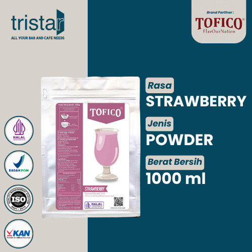 Tofico Powder Strawberry 1kg - Bubuk Minuman Rasa Strawberry Original Premium Quality 1000g