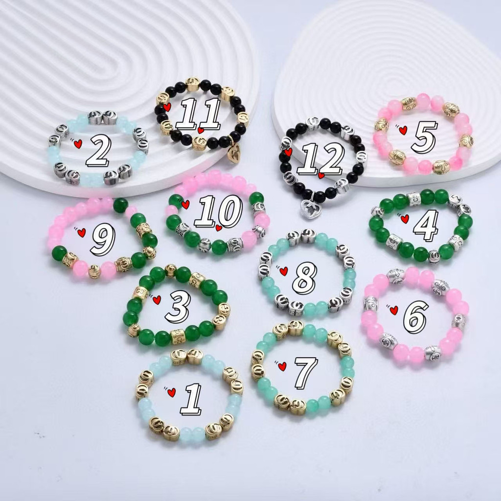 Gelang Alphabet gelang retro perhiasan kuno kuningan wanita