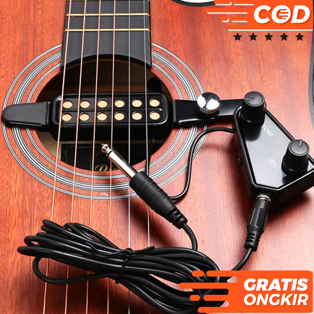 TaffSTUDIO P 011 Pick Spul Pickup Gitar Akustik Listrik Microphone 12 Hole Tone Volume Control
