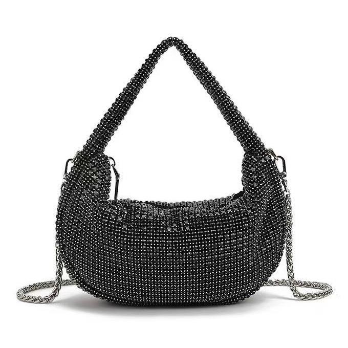 Tas Pesta Permata Hobo Shoulder bag diamond J031 - BLACK