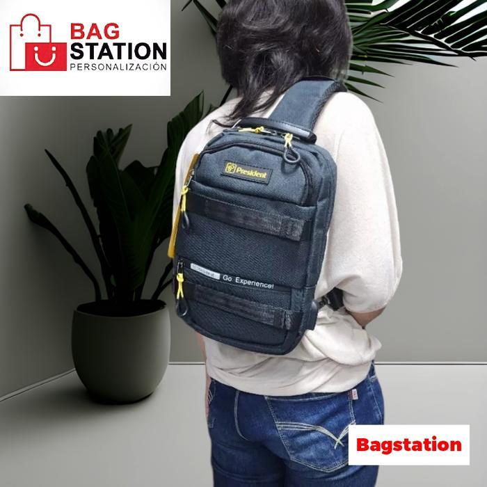 TAS CHEST BAG PRESIDENT ORIGINAL TAS SELEMPANG TAS SLING BAG PRESIDENT TAS PRIA - Hitam