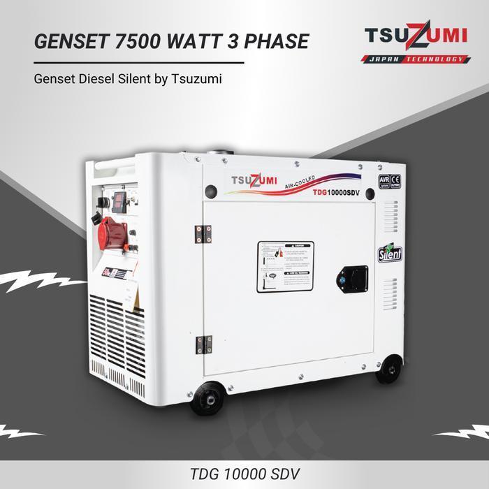 Genset 10 KVA Silent Diesel Generator Tsuzumi TDG 10000SDV Japan Technology / Genset 7000 Watt 1 & 3