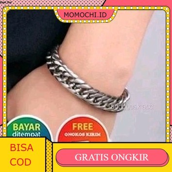 [Cod] Gelang Titanium Pria Rantai Silver Gelang Pria
