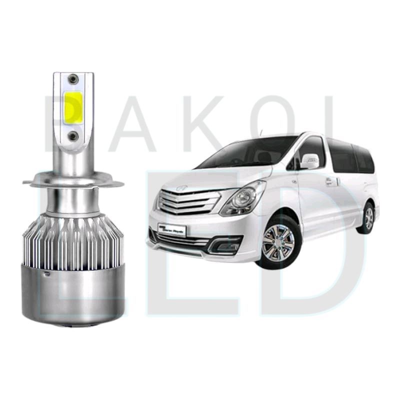 2pcs Lampu Utama Jauh LED H7 COB Mobil HYUNDAI STAREX H-1 GEN2 BL