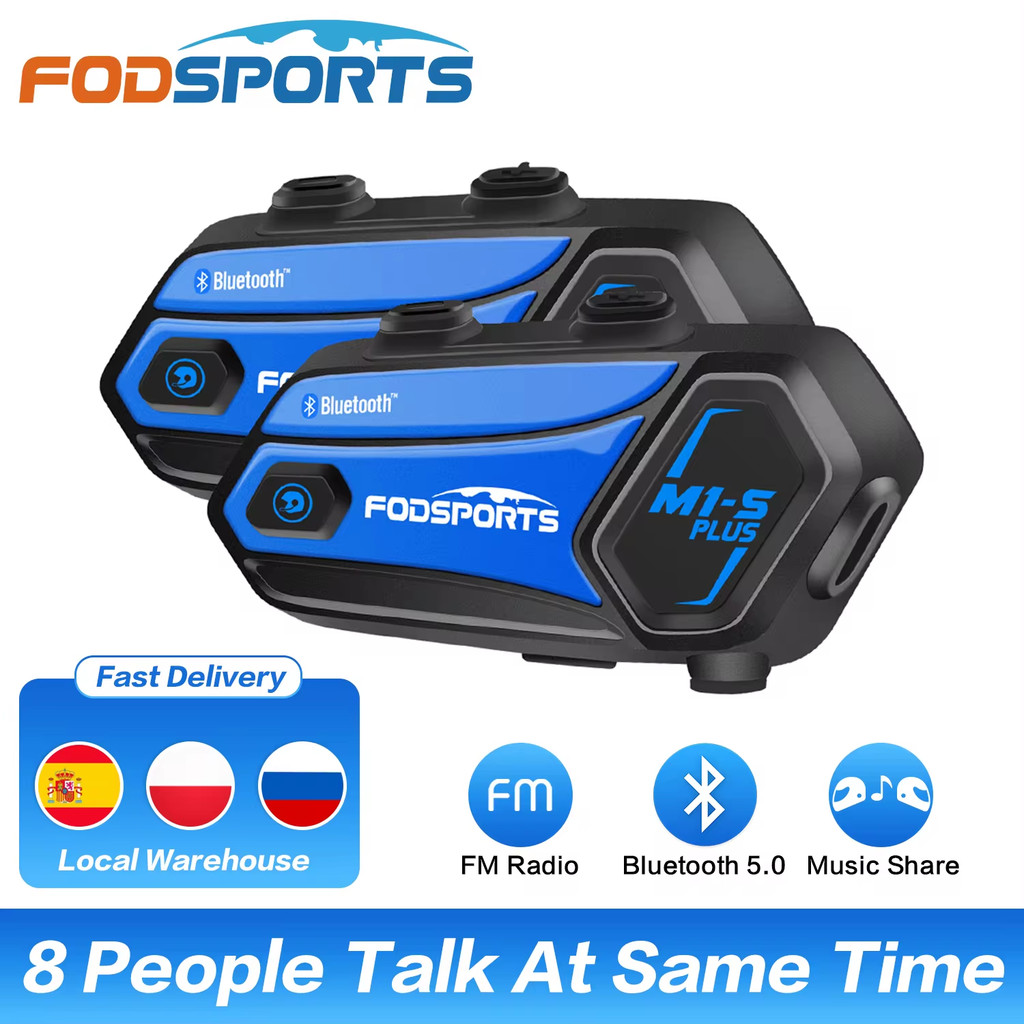 2pcs Fodsports M1-S Plus helmet intercom motorcycle helmet bluetooth headset 8 Riders 2000M,FM rao,m
