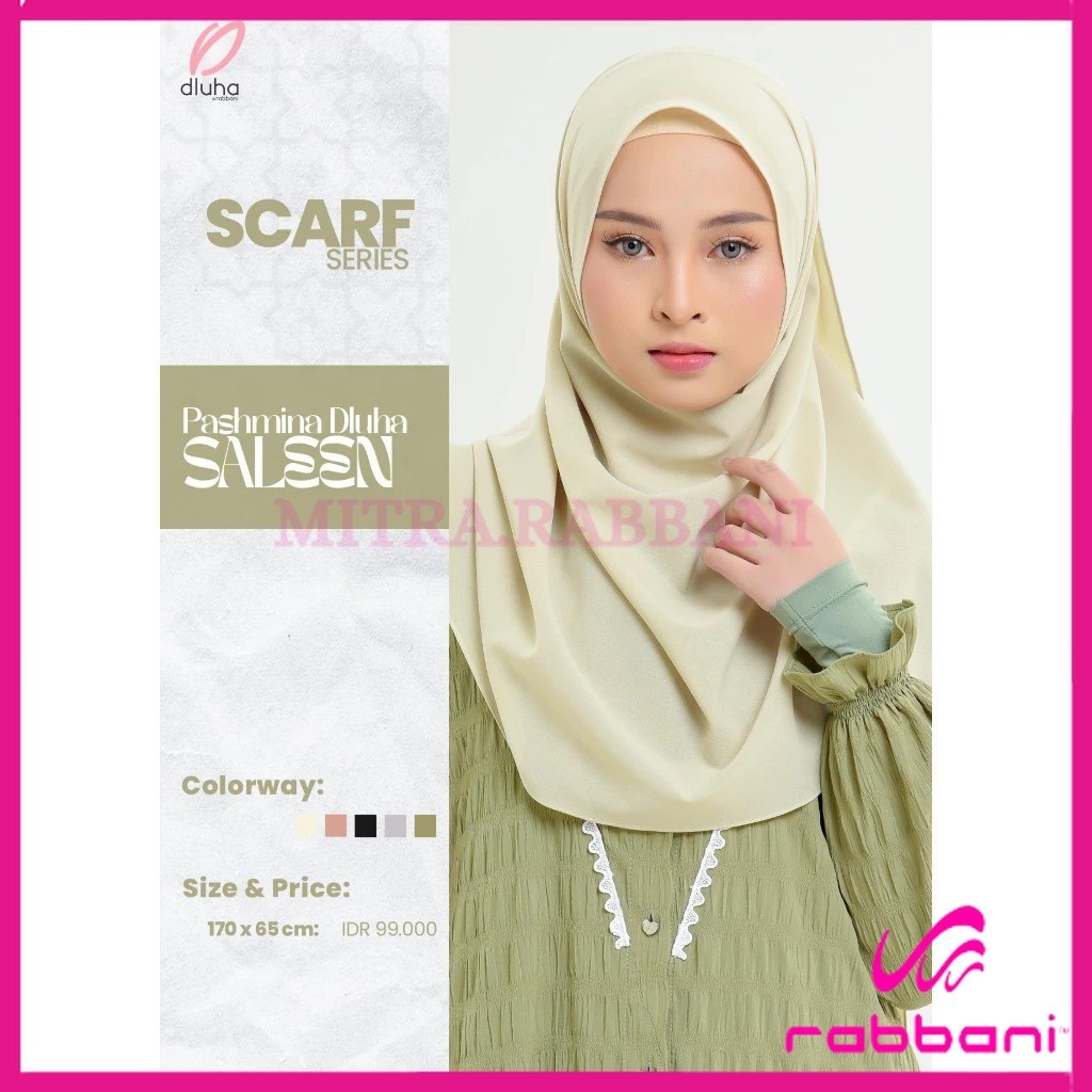 RABBANI ORI - Kerudung Pashmina Dluha Saleen Water Chiffon ORI RABBANI Mitra Rabbani