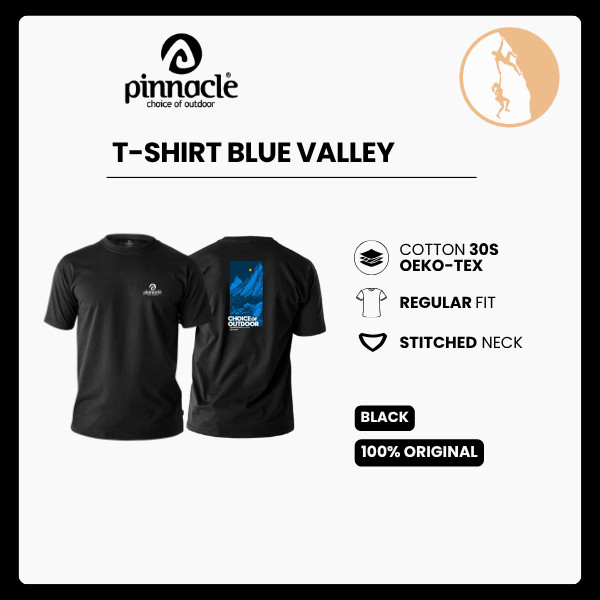 Pinnacle T-Shirt Blue Valley - Black