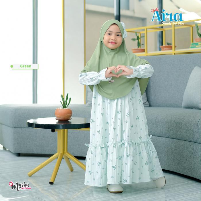 [RAMAI] Mysha Kids Muslimah - AIRA Series Gamis Anak Perempuan JIlbab Pita Dress Muslim Anak set Hij