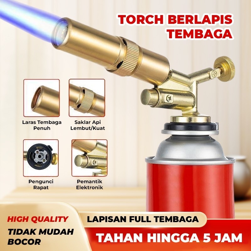 Kepala Gas Flame Gun Torch kuningan pemantik kepala Torch Gun Gas Portable Kuningan Pemantik