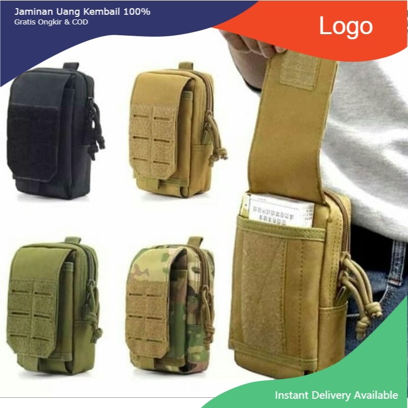 Pouch Hp/Sarung Hp 7 Inch Warna Hitam/Coklat/Hijau