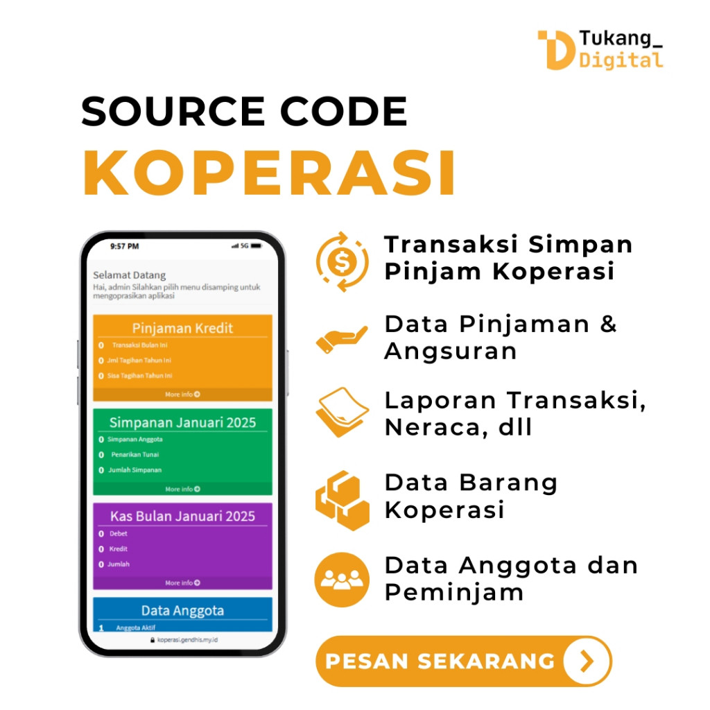 Website Koperasi Simpan Pinjam Anggota Koprasi Aplikasi Online Laporan Keuangan Lengkap