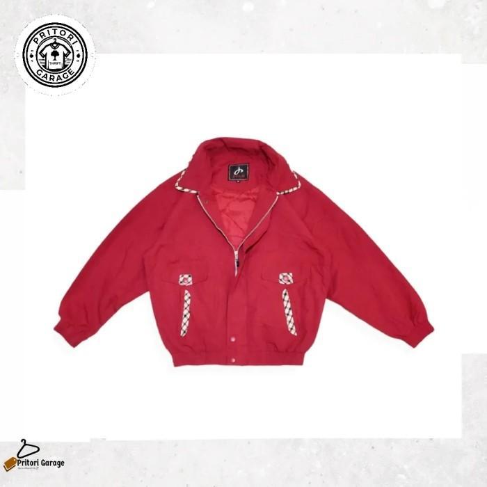 Harington Flight Jacket Box Cut Polo Nova Check Red Color Vintage M