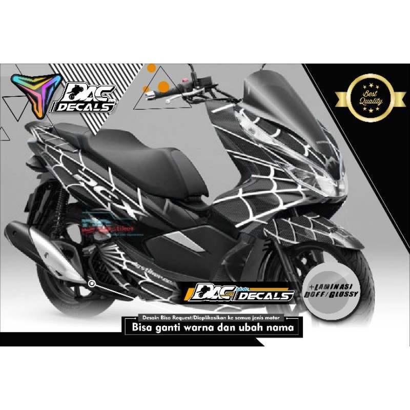Sticker Decal Honda PCX grey silver Spider Variasi kode 096